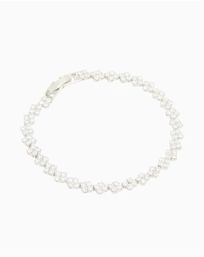 Lovisa - Silver Cubic Zirconia Rectangular Tennis Bracelet