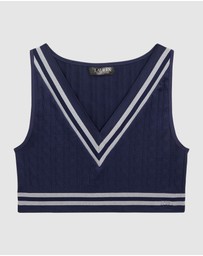 Lauren by Ralph Lauren - Cricket Cable Knit Lightly-Lined Crop Top Bra