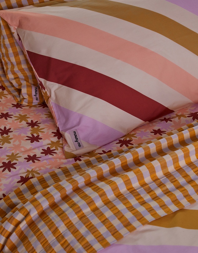 Mosey Me - Mango Seersucker Flat Sheet