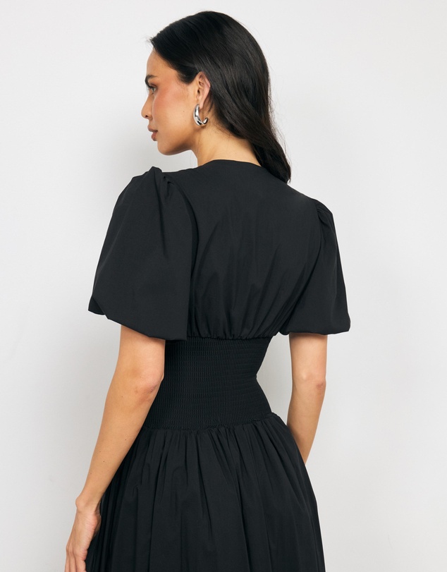 AERE - Leta Shirred Cotton Midi Dress