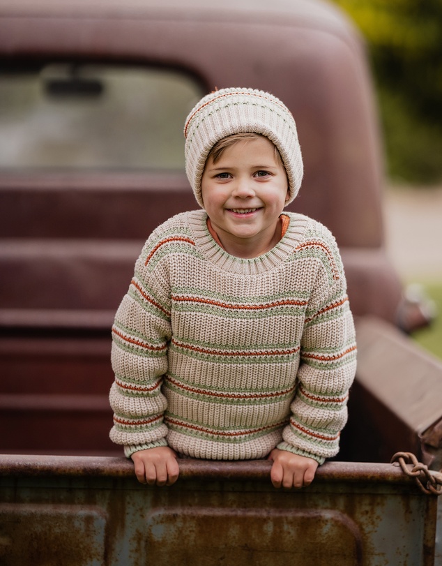 Fox & Finch - Wild Side Stripe Knitted Jumper 3-7 Yrs
