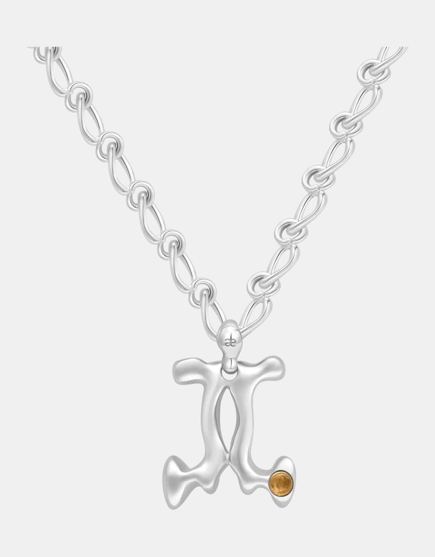 Graedance - Gemini Citrine Pendant on Eclipse Necklace