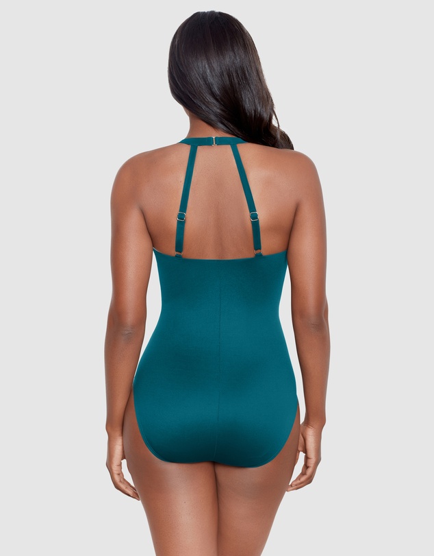 Miraclesuit Swimwear  - Bling Plunge Neck One Piece Shaping Swimsuit