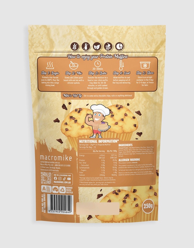 Macro Mike - Choc Chip Protein Muffin Baking Mix - 250g