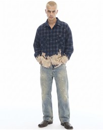 THE TALES - Bleached Check Cord Shirt