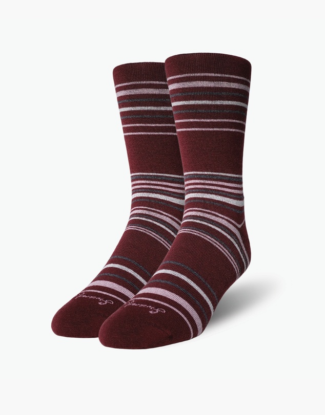 Swanky Socks - Burgundy Berry Stripe