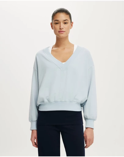 Cotton On - V Neck Fleece Sweatshirt