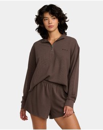 RVCA - Womens Glory Waffle Elastic Waist Shorts