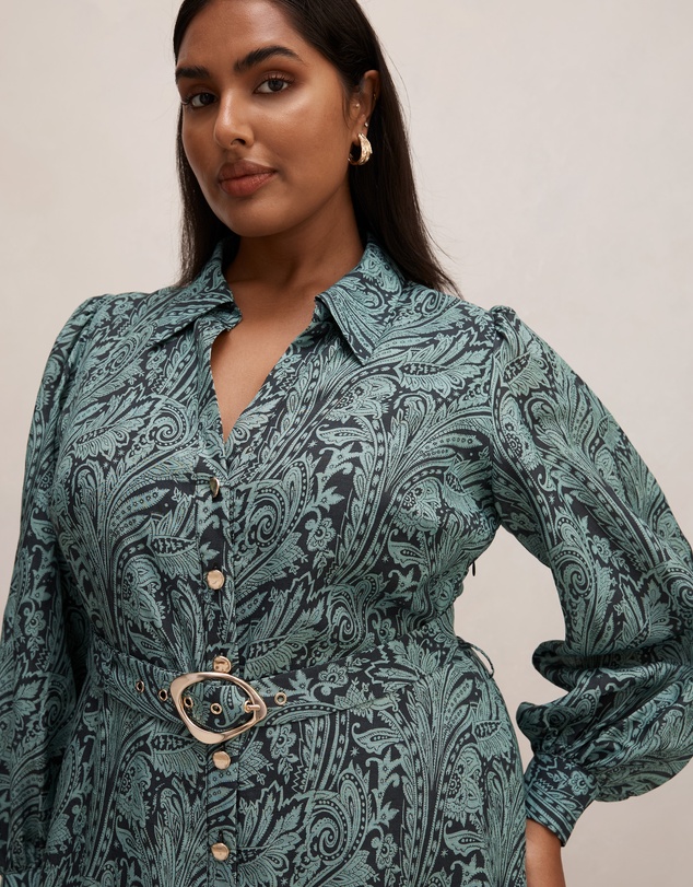Forever New Curve - Hazel Curve Shirt Midi Dress