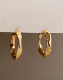 Meshca - Flat Beaten Hoop Earrings