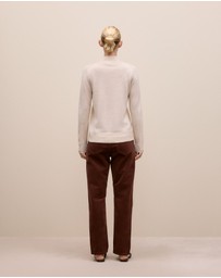 Trenery - Merino Mock Neck in Oat Marle