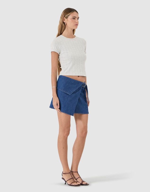 Rolla's - Lenny Wrap Mini Skirt - Blue Smoke