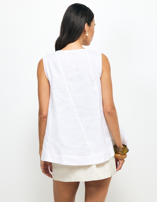 AERE - Addison Panelled Linen Top