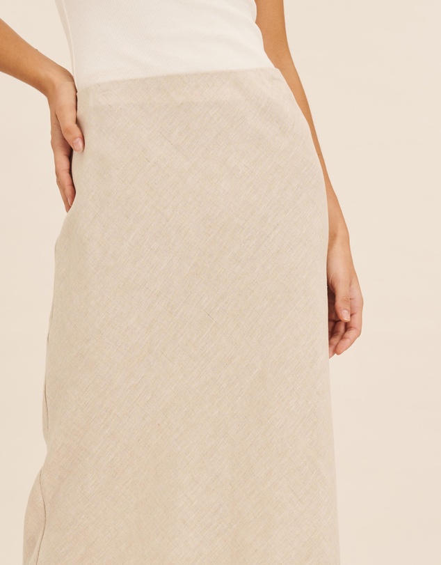 AERE - Linen Bias Cut Midi Skirt