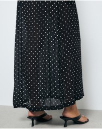 AERE - Cora Polka Dot Long Sleeve Dress