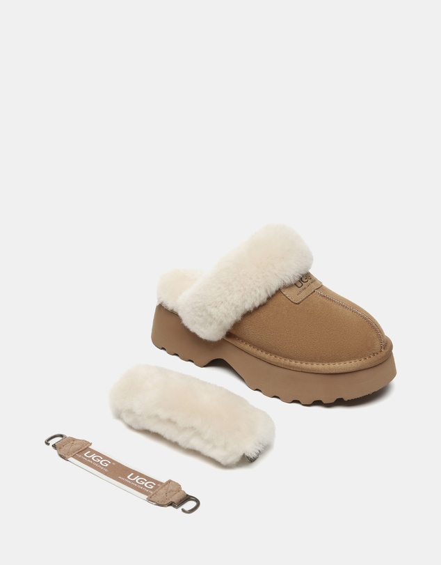 EVERAU - Australian Shepherd Ugg Muna Platform Cow Suede Upper House Shoes