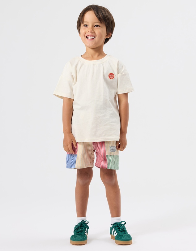 Goldie + Ace - Patchwork Stripe Noah Pocket Shorts - Babies-Kids