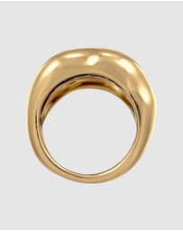 Elli Jewelry - Ring Chunky Organic Structure 925 Sterling Silver Gold-Plated