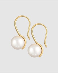Elli Jewelry - Earrings Fishhook Elegant with Synthetic Pearl in 925 Sterling Silver Gold Plated