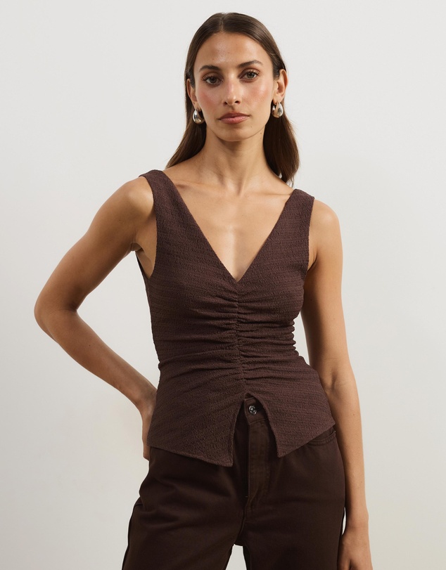 Atmos&Here - Alba Textured Ruched Top