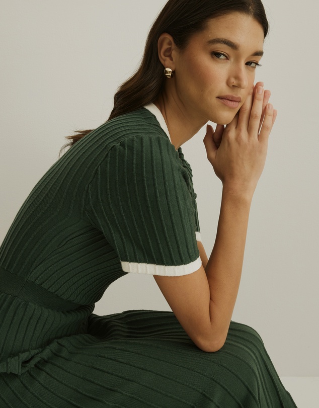 Atmos&Here - Kendra Contrast Knit Midi Dress