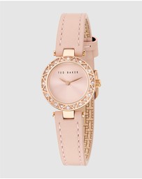 Ted Baker - Jolyye Crystal 24mm Rose Gold-Tone Pink Leather Watch