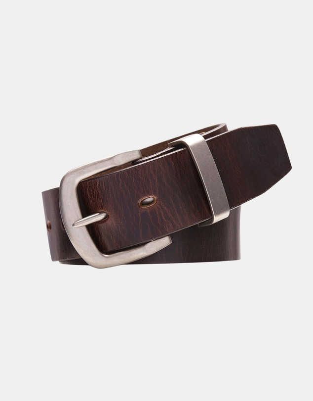 Buckle - Bronco. Australian Made Full Grain Natural Leather Belt. 38mm width.