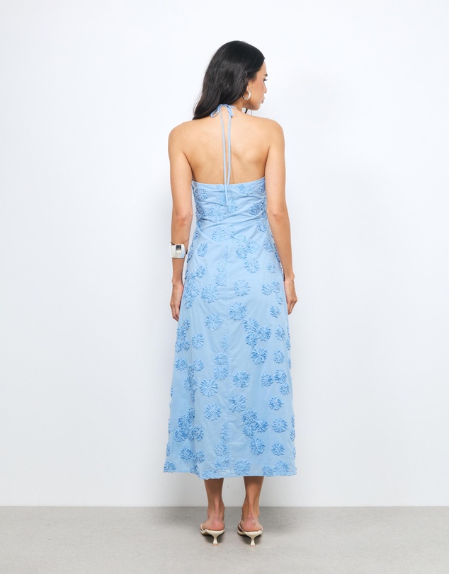 AERE - Nahla Floral Applique Midi Dress