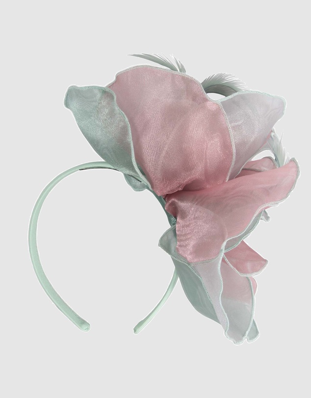 Max Alexander - Pink Mint Organza Flower Fascinator