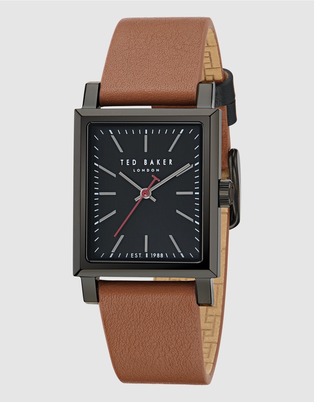 Ted Baker - Jaareth IP Black Tan Leather Watch