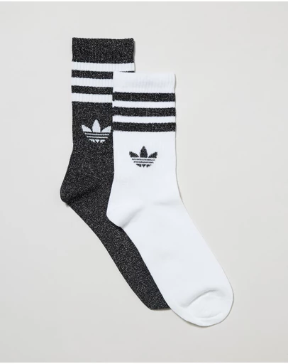 adidas Originals - 2-Pack 3-Stripes Glitter Crew Socks