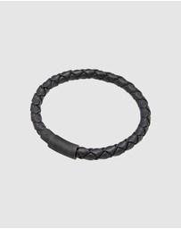 Kuzzoi - ICONIC EXCLUSIVE - Bracelet Real Leather Braided Magnet Basic in 925 Sterling Silver