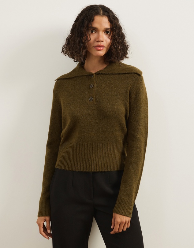Atmos&Here - Kiera Knit Jumper with Wide Collar