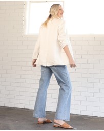 Angel Maternity - Maternity Linen Jacket in White