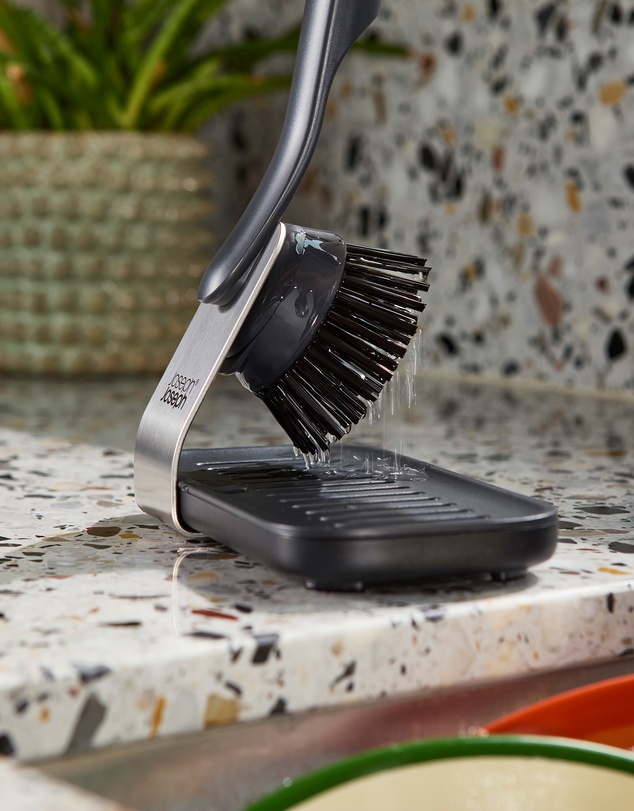 Joseph Joseph - SinkTech™ Dish Brush and Sponge Set with Large Stainless Steel Storage Stand