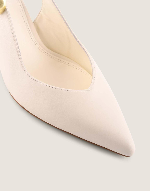 Shelly Shen - Gracie Low Heels White Leather