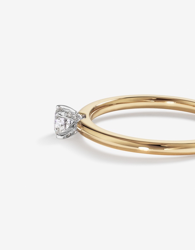 Michael Hill - 0.22 Carat TW Round Brilliant Diamond Solitaire Engagement Ring with Hidden Halo in 14kt Yellow and White Gold