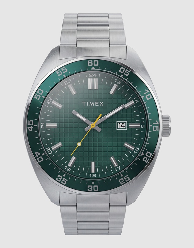 TIMEX - Weston 45mm Green Dial Stainless Steel Bracelet Watch