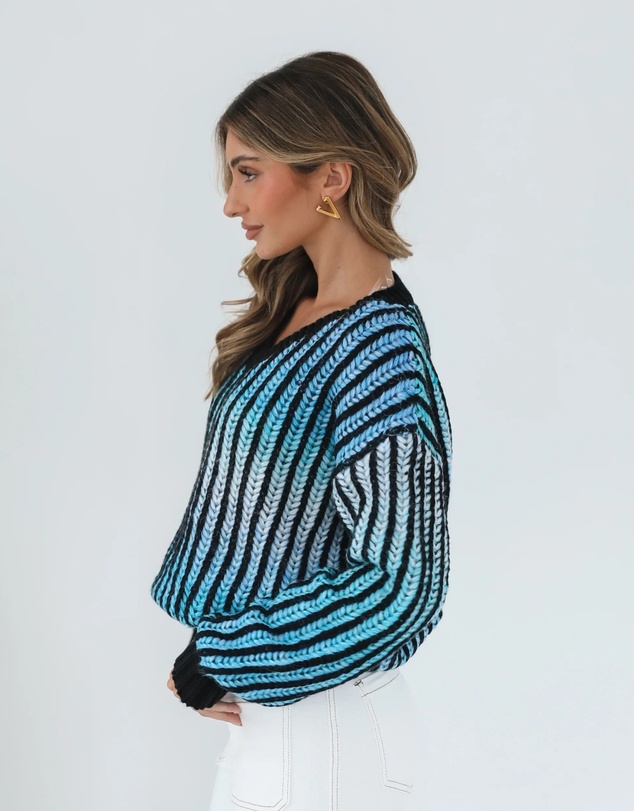 Esther & Co - Daleena Knit - Blue Multi