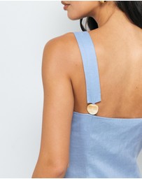 AERE - Haven Linen Beaded Midi Dress