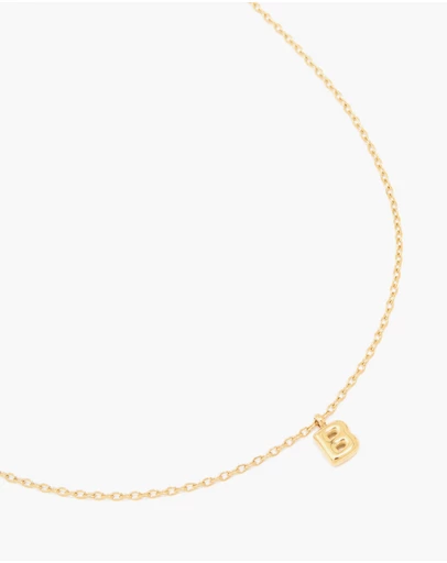 Lovisa - Waterproof Gold Plated Stainless Steel Mini Bubble Letter B Necklace