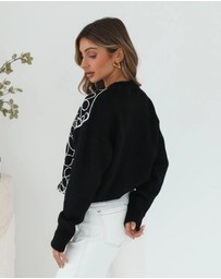 Esther & Co - Roanne Knit - Black Print