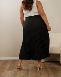 Atmos&Here Curvy - Hailey Pleated Belt Midi Skirt