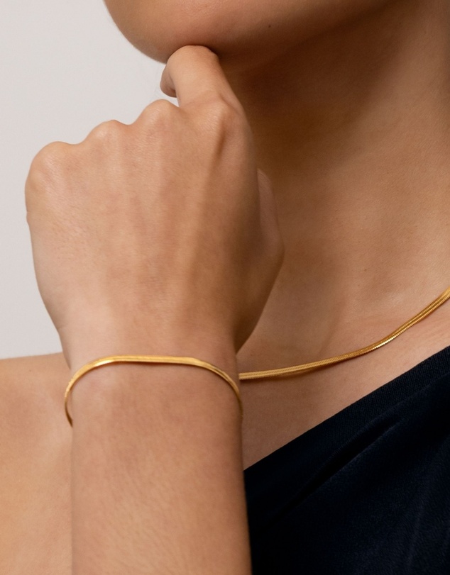 SAINT VALENTINE - Sphinx 3mm Snake Chain Bracelet - Gold