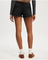Cotton On - Micro Low Denim Shorts