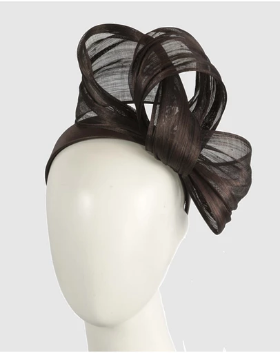 Fillies Collection - Bespoke Brown Bow Racing Fascinator