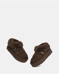 EVERAU - EverAU Ugg Ulrika Platform Sheepskin Upper House Shoes