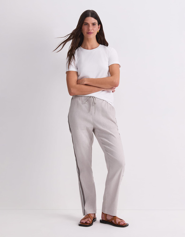 Sportscraft - Rosa Side Stripe Linen Pant
