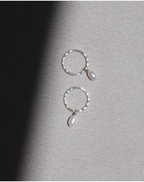SAINT VALENTINE - Mini Pearl Hoops - Silver