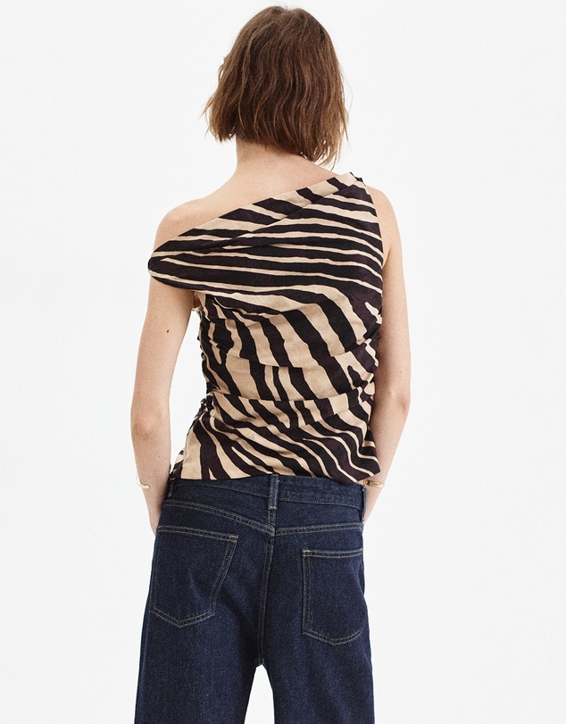 M.N.G - Asymmetrical Draped Top